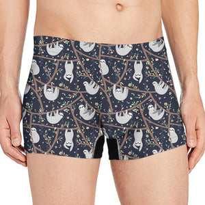 Sloth Family Pattern Print Men's Boxer Briefs