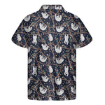 Sloth Family Pattern Print Men's Short Sleeve Shirt