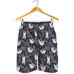 Sloth Family Pattern Print Men's Shorts