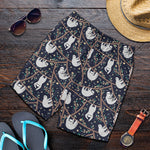 Sloth Family Pattern Print Men's Shorts