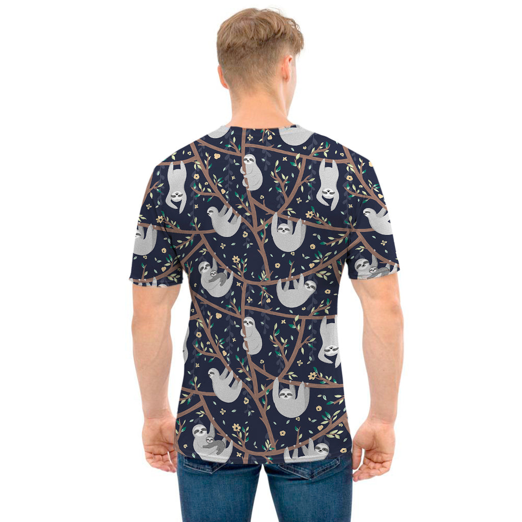 Sloth Family Pattern Print Men's T-Shirt