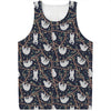 Sloth Family Pattern Print Men's Tank Top