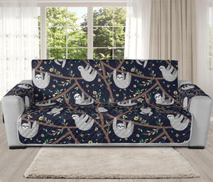 Sloth Family Pattern Print Oversized Sofa Protector