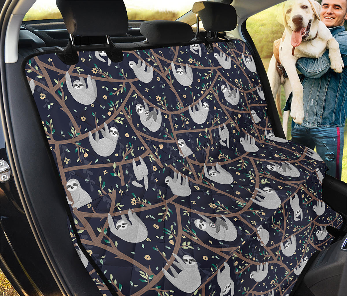 Sloth Family Pattern Print Pet Car Back Seat Cover