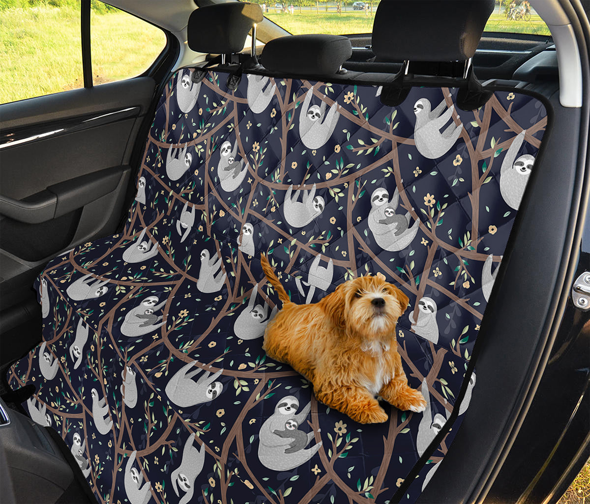 Sloth Family Pattern Print Pet Car Back Seat Cover