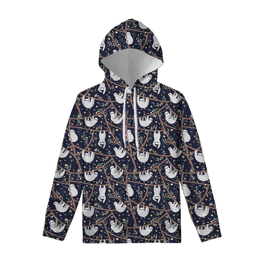 Sloth Family Pattern Print Pullover Hoodie