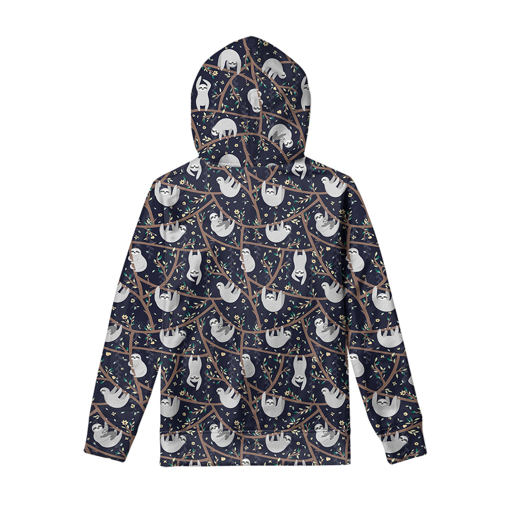 Sloth Family Pattern Print Pullover Hoodie