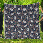 Sloth Family Pattern Print Quilt