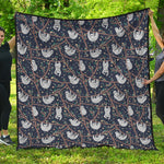 Sloth Family Pattern Print Quilt