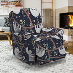 Sloth Family Pattern Print Recliner Slipcover