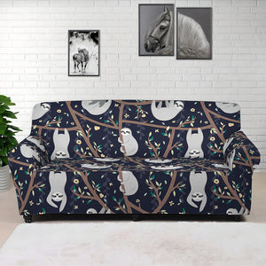 Sloth Family Pattern Print Sofa Cover