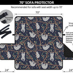 Sloth Family Pattern Print Sofa Protector