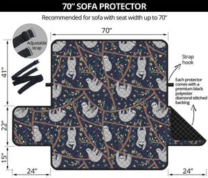 Sloth Family Pattern Print Sofa Protector