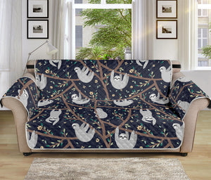 Sloth Family Pattern Print Sofa Protector