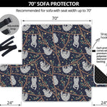 Sloth Family Pattern Print Sofa Protector