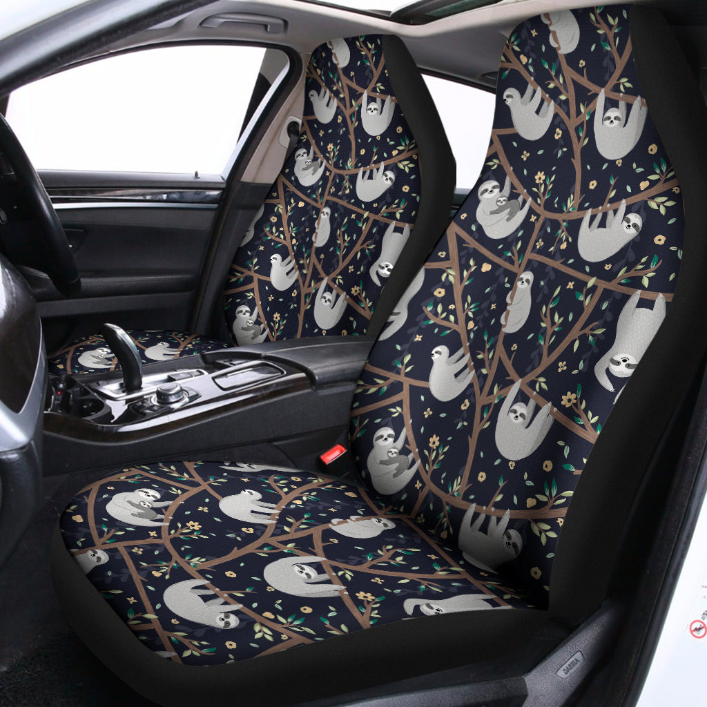 Sloth Family Pattern Print Universal Fit Car Seat Covers