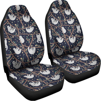 Sloth Family Pattern Print Universal Fit Car Seat Covers