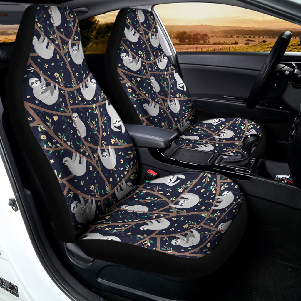 Sloth Family Pattern Print Universal Fit Car Seat Covers
