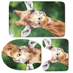 Smiley Face Giraffe Print 3 Piece Bath Mat Set
