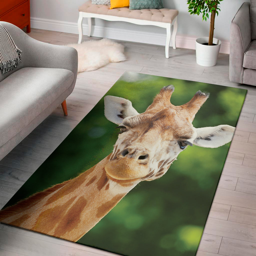 Smiley Face Giraffe Print Area Rug