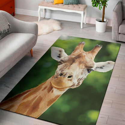 Smiley Face Giraffe Print Area Rug