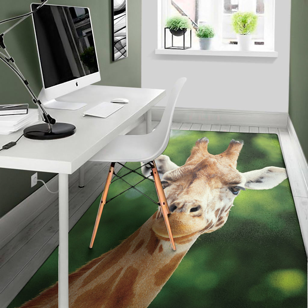 Smiley Face Giraffe Print Area Rug