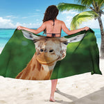 Smiley Face Giraffe Print Beach Sarong Wrap