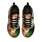 Smiley Face Giraffe Print Black Sneakers