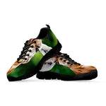 Smiley Face Giraffe Print Black Sneakers