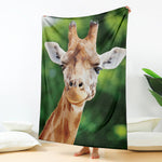 Smiley Face Giraffe Print Blanket