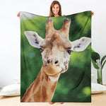 Smiley Face Giraffe Print Blanket