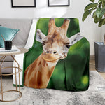 Smiley Face Giraffe Print Blanket