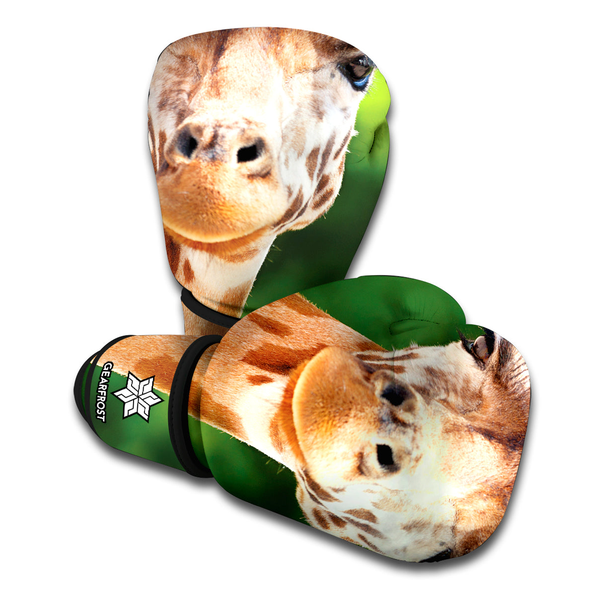 Smiley Face Giraffe Print Boxing Gloves