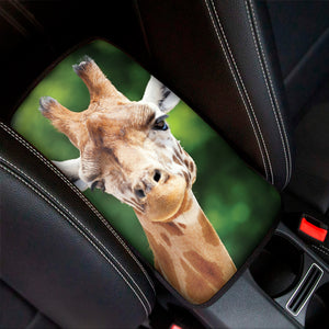 Smiley Face Giraffe Print Car Center Console Cover