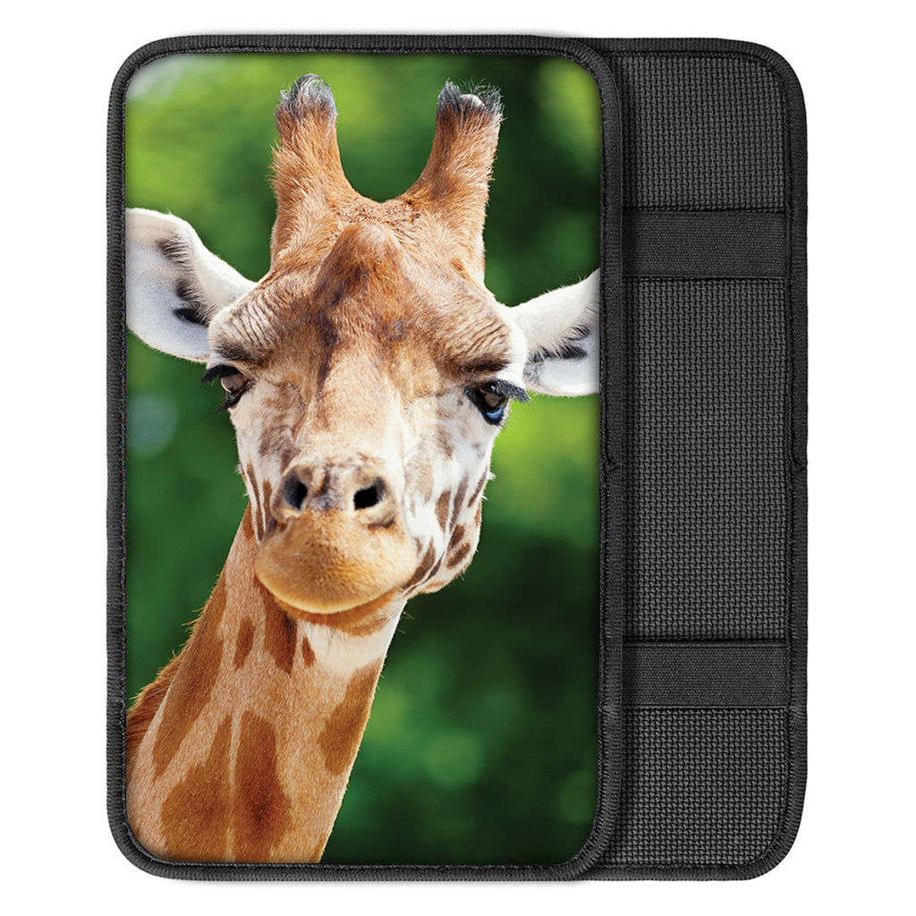 Smiley Face Giraffe Print Car Center Console Cover