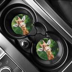 Smiley Face Giraffe Print Car Coasters