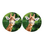 Smiley Face Giraffe Print Car Coasters