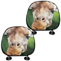 Smiley Face Giraffe Print Car Headrest Covers