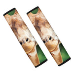 Smiley Face Giraffe Print Car Seat Belt Covers
