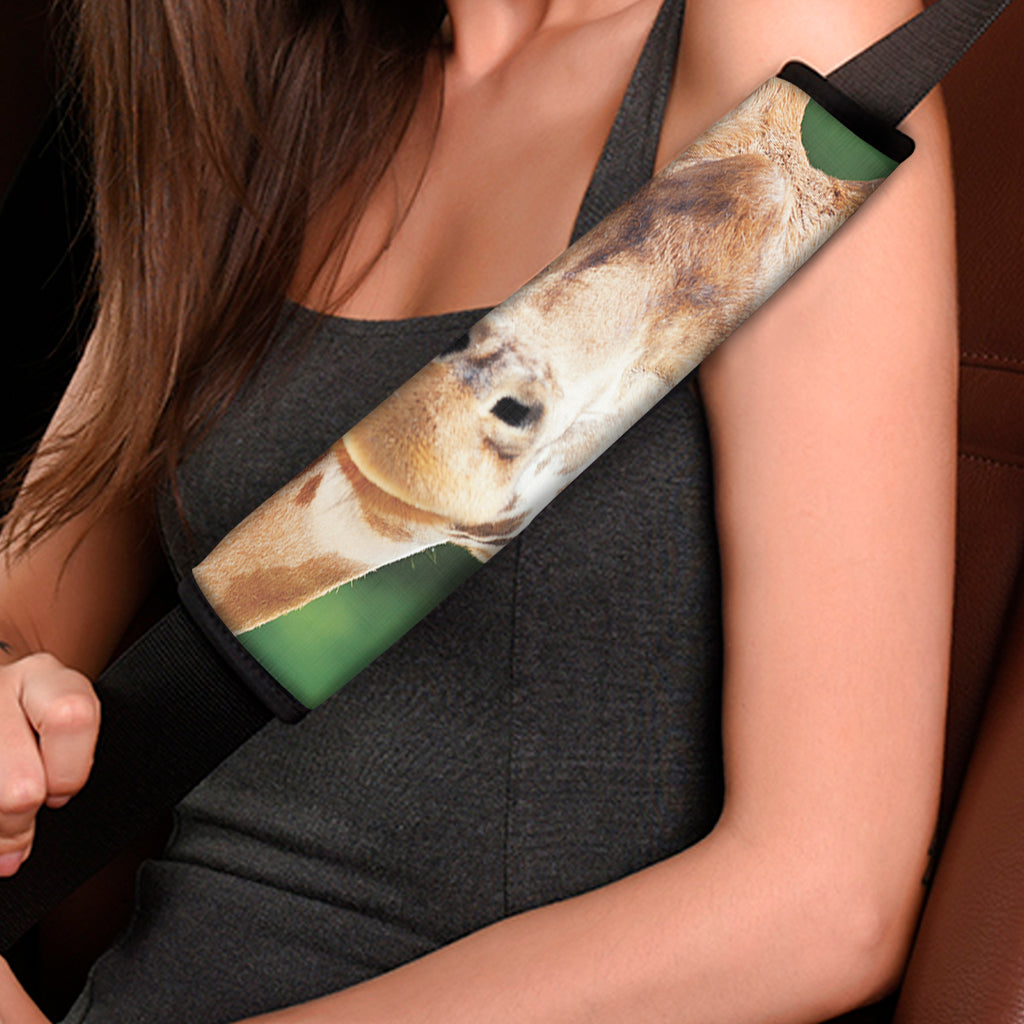 Smiley Face Giraffe Print Car Seat Belt Covers