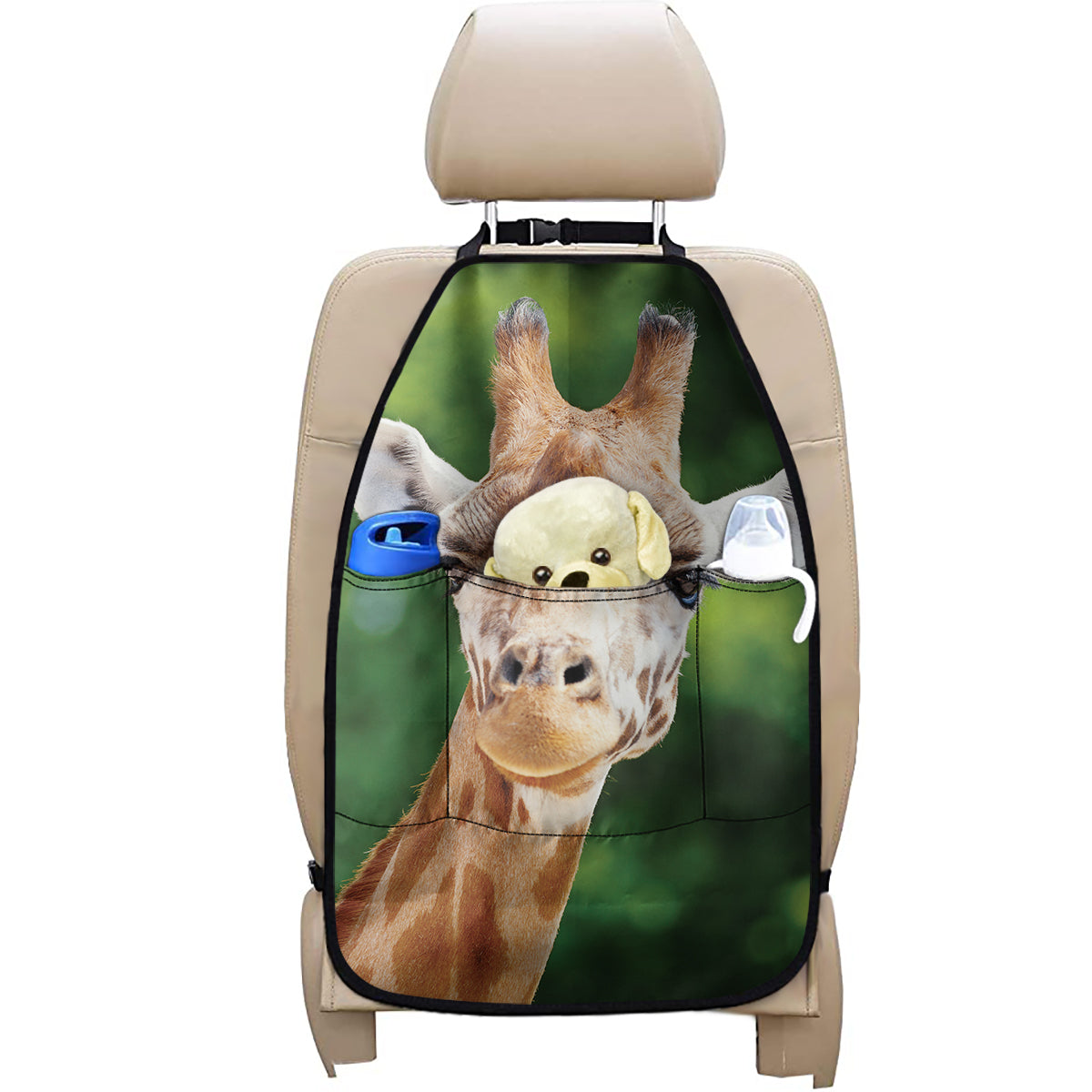 Smiley Face Giraffe Print Car Seat Organizers