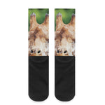 Smiley Face Giraffe Print Crew Socks