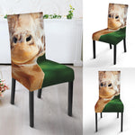 Smiley Face Giraffe Print Dining Chair Slipcover