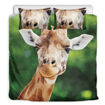 Smiley Face Giraffe Print Duvet Cover Bedding Set