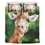Smiley Face Giraffe Print Duvet Cover Bedding Set