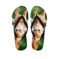 Smiley Face Giraffe Print Flip Flops