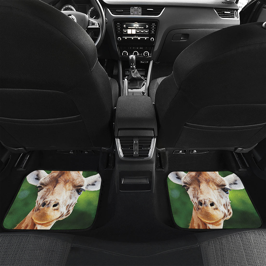 Smiley Face Giraffe Print Front and Back Car Floor Mats