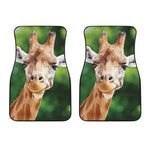Smiley Face Giraffe Print Front Car Floor Mats