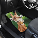 Smiley Face Giraffe Print Front Car Floor Mats
