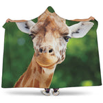 Smiley Face Giraffe Print Hooded Blanket